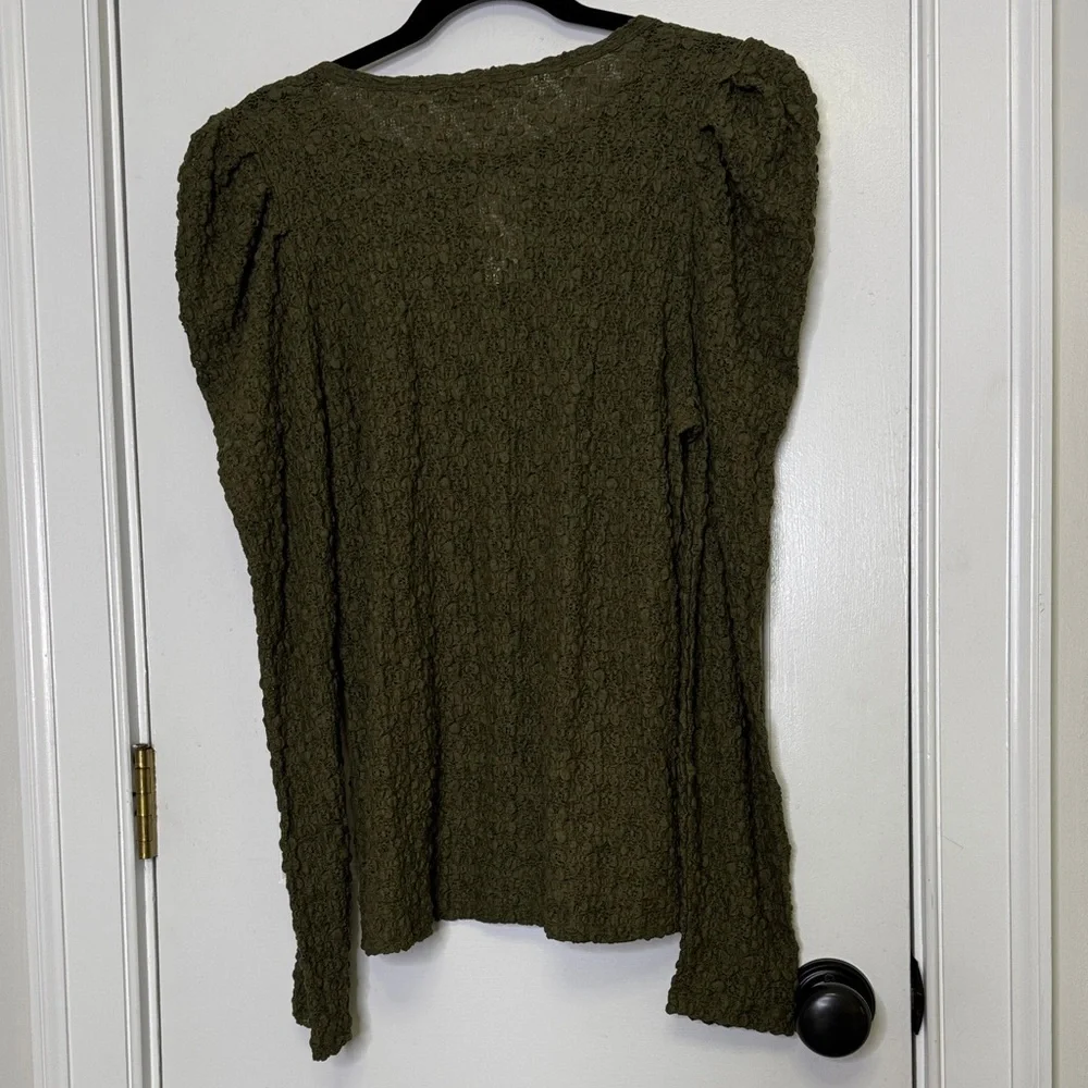 LOFT Olive Green Textured Blouse